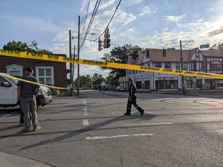 The Chattanooga Police Department investigates a shooting that took place early Sunday in downtown Chattanooga, Tennessee.