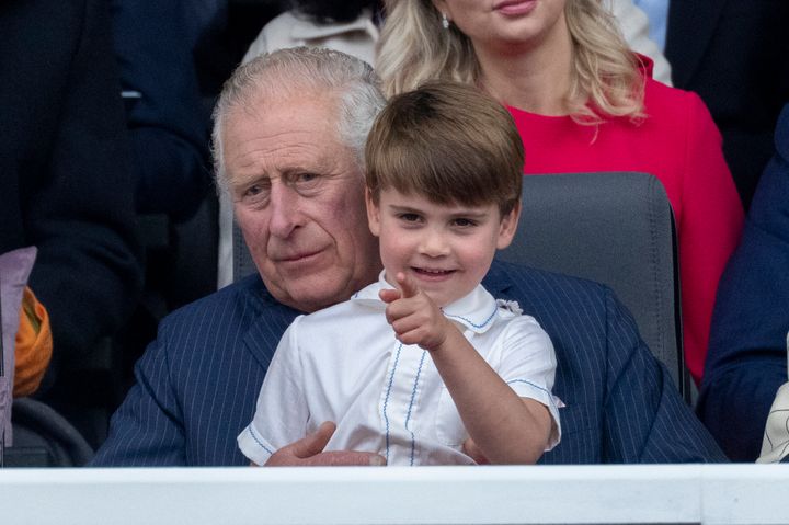 Prince Louis and his grandfather, Prince Charles.