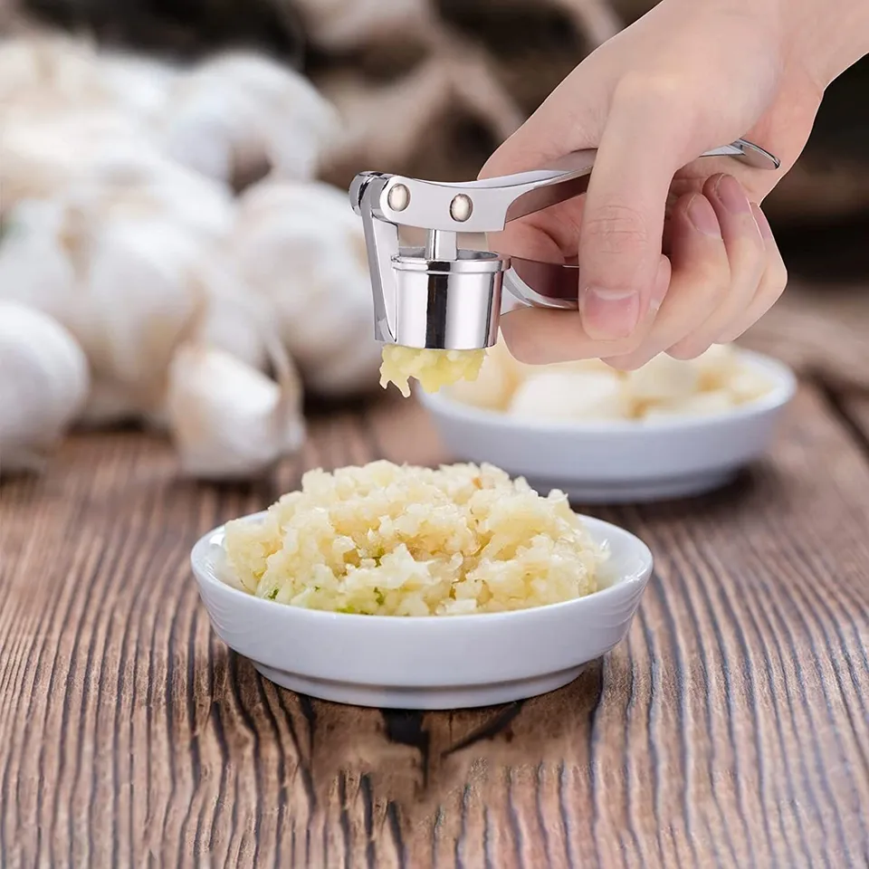 Garlic Press, Stainless Steel Garlic Press, Mental Garlic Mincer