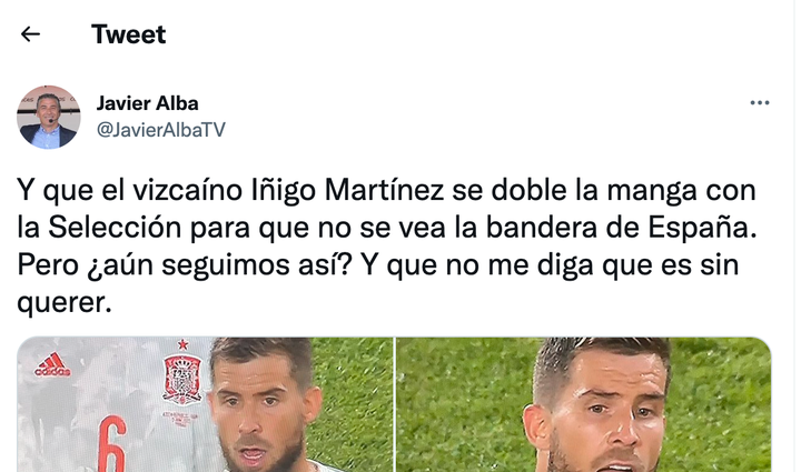 Tuit de Javier Alba.