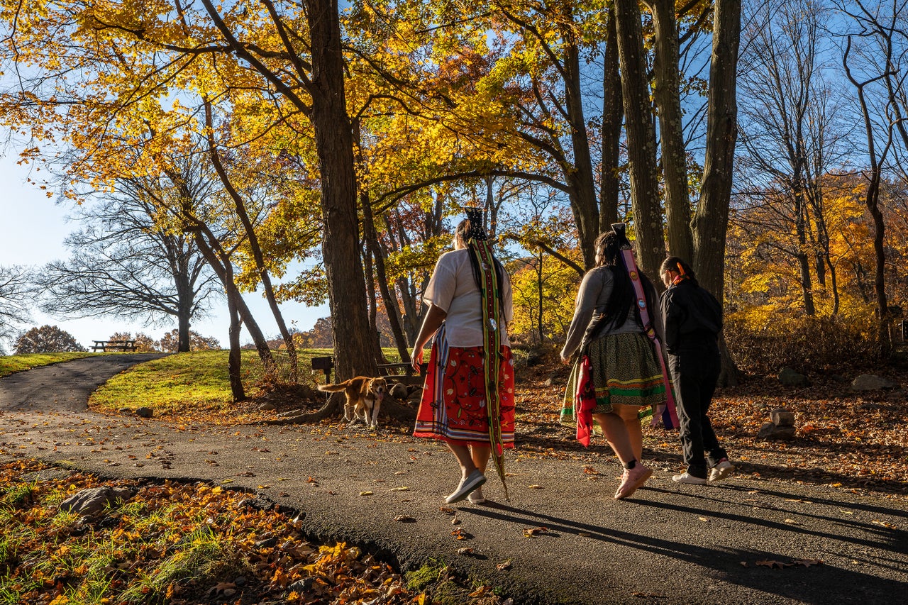 “Making the connection from what our regalia looks like to what we were looking at, you're like, ‘Wow,’” said Trinity. “Especially when the sun hits everything, the colors of the treetops ... I've never seen anything look like that in nature."