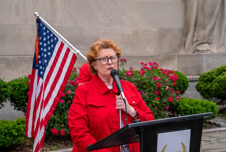 New York Assemblywoman Jo Anne Simon (D) speaks at a Memorial Day event in 2021. A disability rights lawyer, Simon has a base of support in several Brooklyn neighborhoods.