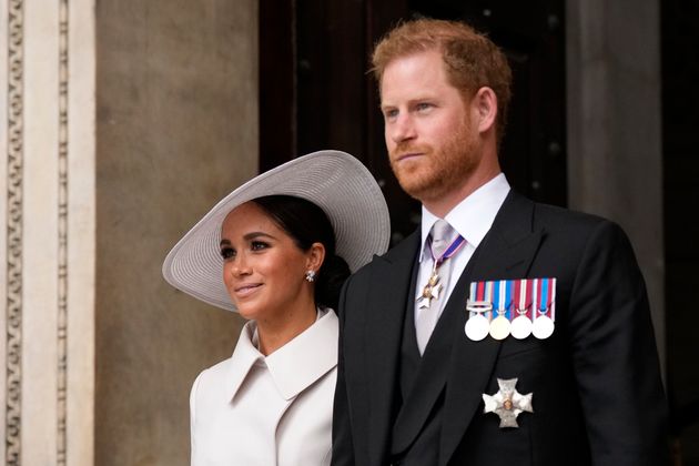Meghan Markle et le prince Harry, ici à la cathédrale Saint-Paul de Londres, le 3 juin 2022, au deuxième jour des célébrations marquant le jubilé de platine de la reine Elizabeth II.