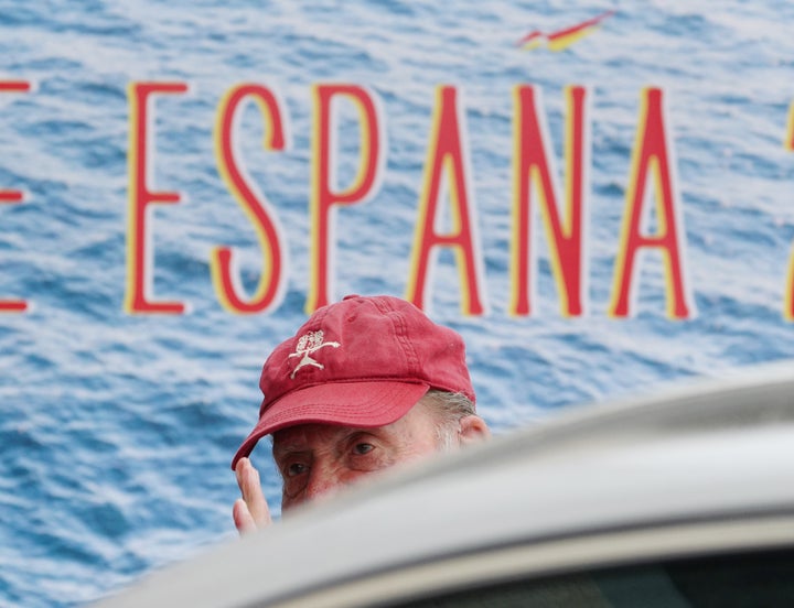 El rey emérito, durante su anterior visita a Sanxenxo (Pontevedra).