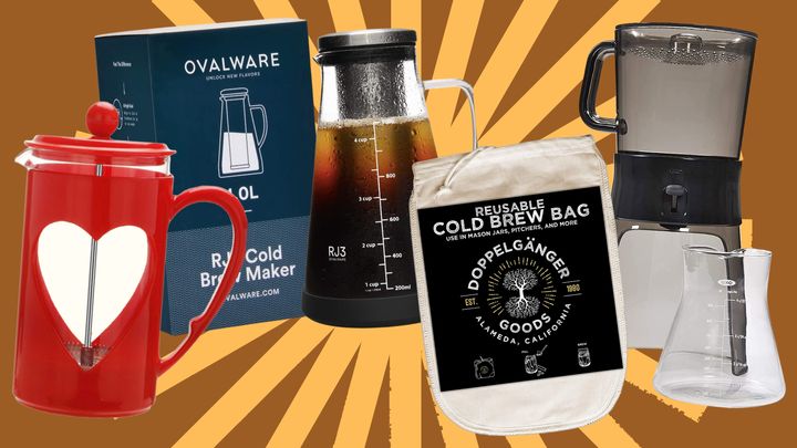 The barista-approved heart-shaped French press from Couplet Coffee, Ovalware cold brew maker, reusable cold brew bags and OXO cold brew maker.