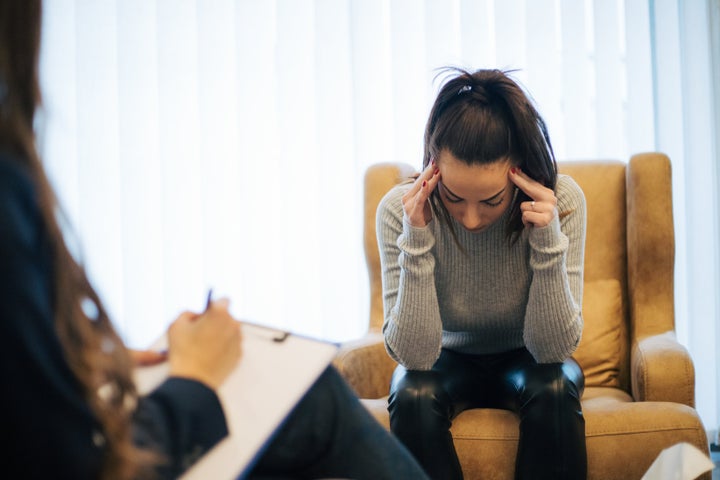 Young woman on her therapy session.