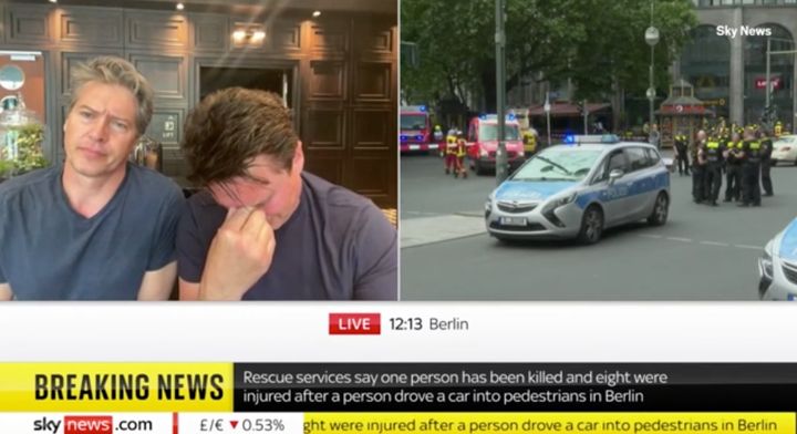 John Barrowman and his husband Scott appeared on Sky News after witnessing the fatal crash
