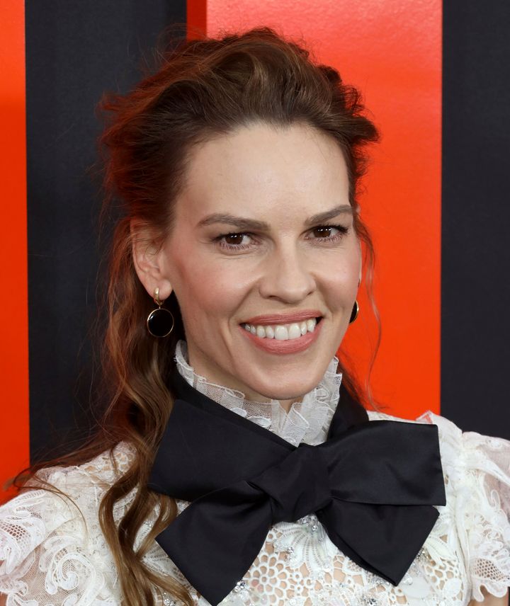 Hilary Swank arrives at the LA Special Screening of "The Hunt" at the ArcLight Hollywood on Monday, March 9, 2020 in Los Angeles. (Photo by Willy Sanjuan/Invision/AP)