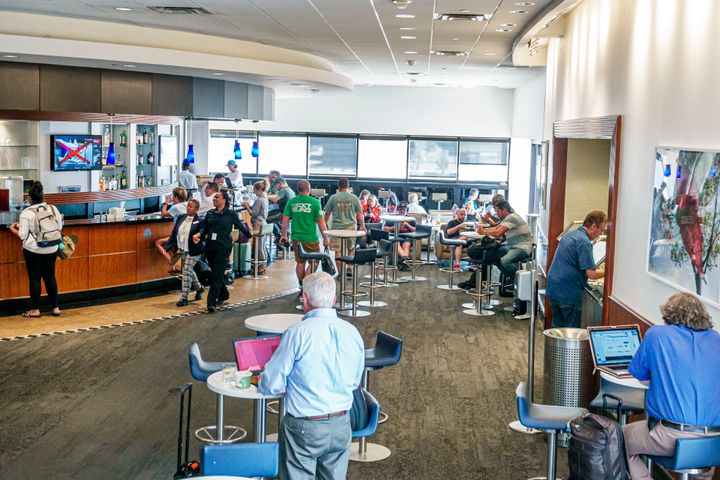 A Delta Sky Club inside Hartsfield-Jackson Atlanta International Airport.