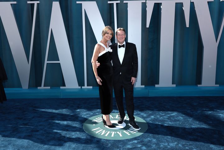 Savannah Guthrie and Michael Feldman at the 2022 Vanity Fair Oscar Party in Beverly Hills.