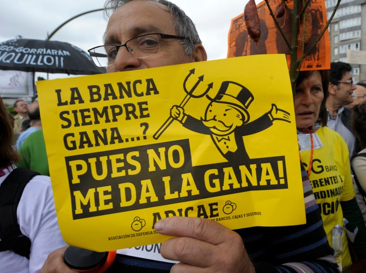 Protesta de ADICAE en A Coruña, en 2012.