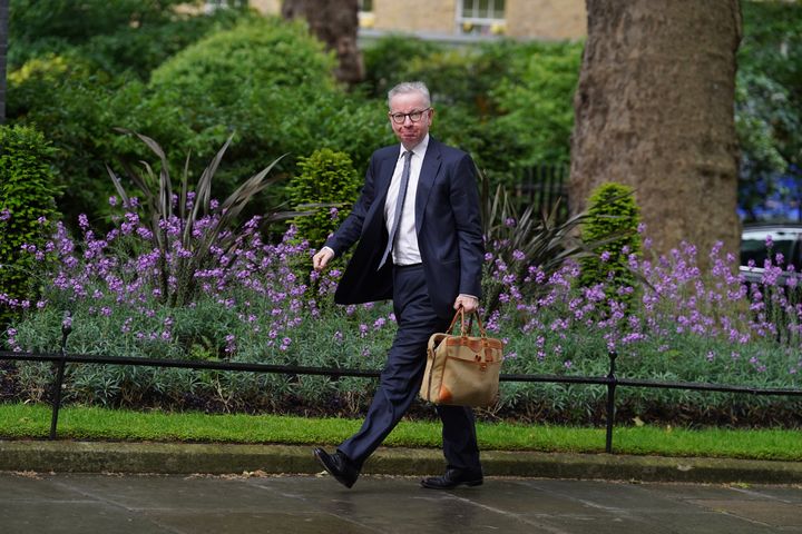 Michael Gove arriving in Downing Street for a cabinet meeting. 