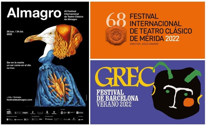 Carteles de distintos festivales teatrales de este verano.