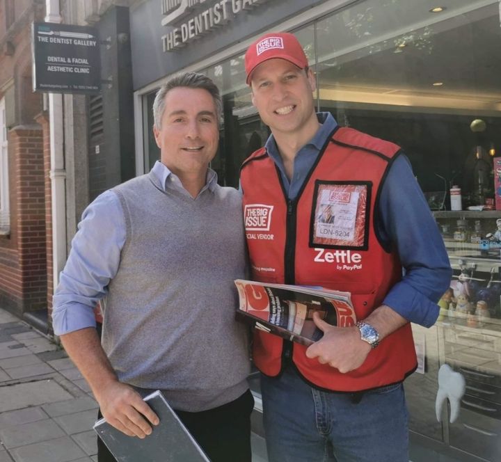 Prince William was spotted in central London selling The Big Issue