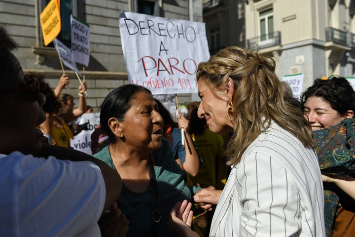 Yolanda Díaz, en las puertas del Congreso