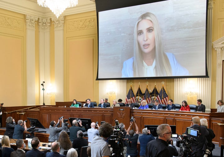 La declaración de Ivanka Trump en vídeo en la comisión de investigación del ataque al Capitolio, en Washington, este jueves.