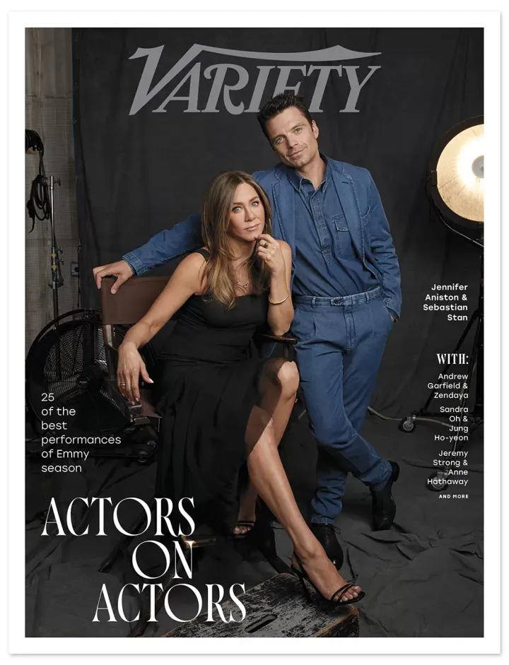 Jennifer Aniston and Sebastian Stan on the cover of Variety