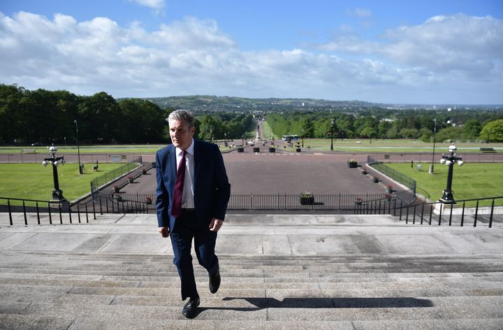 Labour party leader Sir Keir Starmer arrives at Stormont on June 10, 2022 in Belfast, Northern Ireland. 