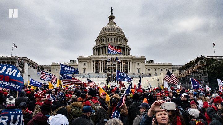 Supporters of then-President Donald Trump swarm the U.S. Capitol on Jan. 6, 2021.