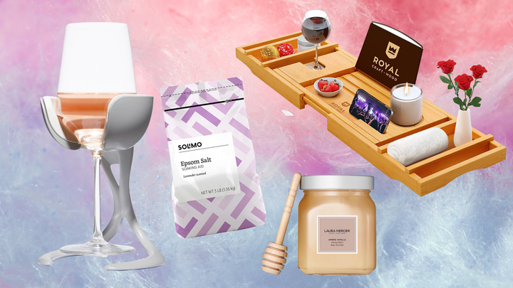 A <a href="https://www.amazon.com/Amazon-Brand-Soaking-Lavender-Scented/dp/B07NJQ9RRG?tag=griffinwynne-20&ascsubtag=62a35310e4b0c770989fcbdd%2C-1%2C-1%2Cd%2C0%2C0%2Chp-fil-am%3D0%2C0%3A0%2C0%2C0%2C0" target="_blank" role="link" data-amazon-link="true" rel="sponsored" class=" js-entry-link cet-external-link" data-vars-item-name="Vochill wine cooler" data-vars-item-type="text" data-vars-unit-name="62a35310e4b0c770989fcbdd" data-vars-unit-type="buzz_body" data-vars-target-content-id="https://www.amazon.com/Amazon-Brand-Soaking-Lavender-Scented/dp/B07NJQ9RRG?tag=griffinwynne-20&ascsubtag=62a35310e4b0c770989fcbdd%2C-1%2C-1%2Cd%2C0%2C0%2Chp-fil-am%3D0%2C0%3A0%2C0%2C0%2C0" data-vars-target-content-type="url" data-vars-type="web_external_link" data-vars-subunit-name="article_body" data-vars-subunit-type="component" data-vars-position-in-subunit="0">Vochill wine cooler</a>, <a href="https://www.amazon.com/Amazon-Brand-Soaking-Lavender-Scented/dp/B07NJQ9RRG?tag=griffinwynne-20&ascsubtag=62a35310e4b0c770989fcbdd%2C-1%2C-1%2Cd%2C0%2C0%2Chp-fil-am%3D0%2C0%3A0%2C0%2C0%2C0" target="_blank" role="link" data-amazon-link="true" rel="sponsored" class=" js-entry-link cet-external-link" data-vars-item-name="lavender Epsom salts" data-vars-item-type="text" data-vars-unit-name="62a35310e4b0c770989fcbdd" data-vars-unit-type="buzz_body" data-vars-target-content-id="https://www.amazon.com/Amazon-Brand-Soaking-Lavender-Scented/dp/B07NJQ9RRG?tag=griffinwynne-20&ascsubtag=62a35310e4b0c770989fcbdd%2C-1%2C-1%2Cd%2C0%2C0%2Chp-fil-am%3D0%2C0%3A0%2C0%2C0%2C0" data-vars-target-content-type="url" data-vars-type="web_external_link" data-vars-subunit-name="article_body" data-vars-subunit-type="component" data-vars-position-in-subunit="1">lavender Epsom salts</a>, <a href="https://click.linksynergy.com/deeplink?id=Zb4jl9GtVeY&mid=36599&u1=bathspa-griffinwynne-06102022-62a35310e4b0c770989fcbdd&murl=https%3A%2F%2Fwww.lauramercier.com%2F%2Fbody%2Fcleanser%2Fambre-vanill%25C3%25A9-honey-bath-12604465.html%3Fgclid%3DCjwKCAjw14uVBhBEEiwAaufYxyrtjqWlSONlcHwRst7QWQVEDlye4i92ZaEQ5qOamNSGAfc6y_FZ2xoCu5kQAvD_BwE%26gclsrc%3Daw.ds" target="_blank" role="link" rel="sponsored" class=" js-entry-link cet-external-link" data-vars-item-name="vanilla honey bubble bath" data-vars-item-type="text" data-vars-unit-name="62a35310e4b0c770989fcbdd" data-vars-unit-type="buzz_body" data-vars-target-content-id="https://click.linksynergy.com/deeplink?id=Zb4jl9GtVeY&mid=36599&u1=bathspa-griffinwynne-06102022-62a35310e4b0c770989fcbdd&murl=https%3A%2F%2Fwww.lauramercier.com%2F%2Fbody%2Fcleanser%2Fambre-vanill%25C3%25A9-honey-bath-12604465.html%3Fgclid%3DCjwKCAjw14uVBhBEEiwAaufYxyrtjqWlSONlcHwRst7QWQVEDlye4i92ZaEQ5qOamNSGAfc6y_FZ2xoCu5kQAvD_BwE%26gclsrc%3Daw.ds" data-vars-target-content-type="url" data-vars-type="web_external_link" data-vars-subunit-name="article_body" data-vars-subunit-type="component" data-vars-position-in-subunit="2">vanilla honey bubble bath</a> and a<a href="https://www.amazon.com/Royal-Craft-Wood-Bathtub-Natural/dp/B01C4IS4Q2?tag=griffinwynne-20&ascsubtag=62a35310e4b0c770989fcbdd%2C-1%2C-1%2Cd%2C0%2C0%2Chp-fil-am%3D0%2C0%3A0%2C0%2C0%2C0" target="_blank" role="link" data-amazon-link="true" rel="sponsored" class=" js-entry-link cet-external-link" data-vars-item-name=" bamboo bath tray" data-vars-item-type="text" data-vars-unit-name="62a35310e4b0c770989fcbdd" data-vars-unit-type="buzz_body" data-vars-target-content-id="https://www.amazon.com/Royal-Craft-Wood-Bathtub-Natural/dp/B01C4IS4Q2?tag=griffinwynne-20&ascsubtag=62a35310e4b0c770989fcbdd%2C-1%2C-1%2Cd%2C0%2C0%2Chp-fil-am%3D0%2C0%3A0%2C0%2C0%2C0" data-vars-target-content-type="url" data-vars-type="web_external_link" data-vars-subunit-name="article_body" data-vars-subunit-type="component" data-vars-position-in-subunit="3"> bamboo bath tray</a>.