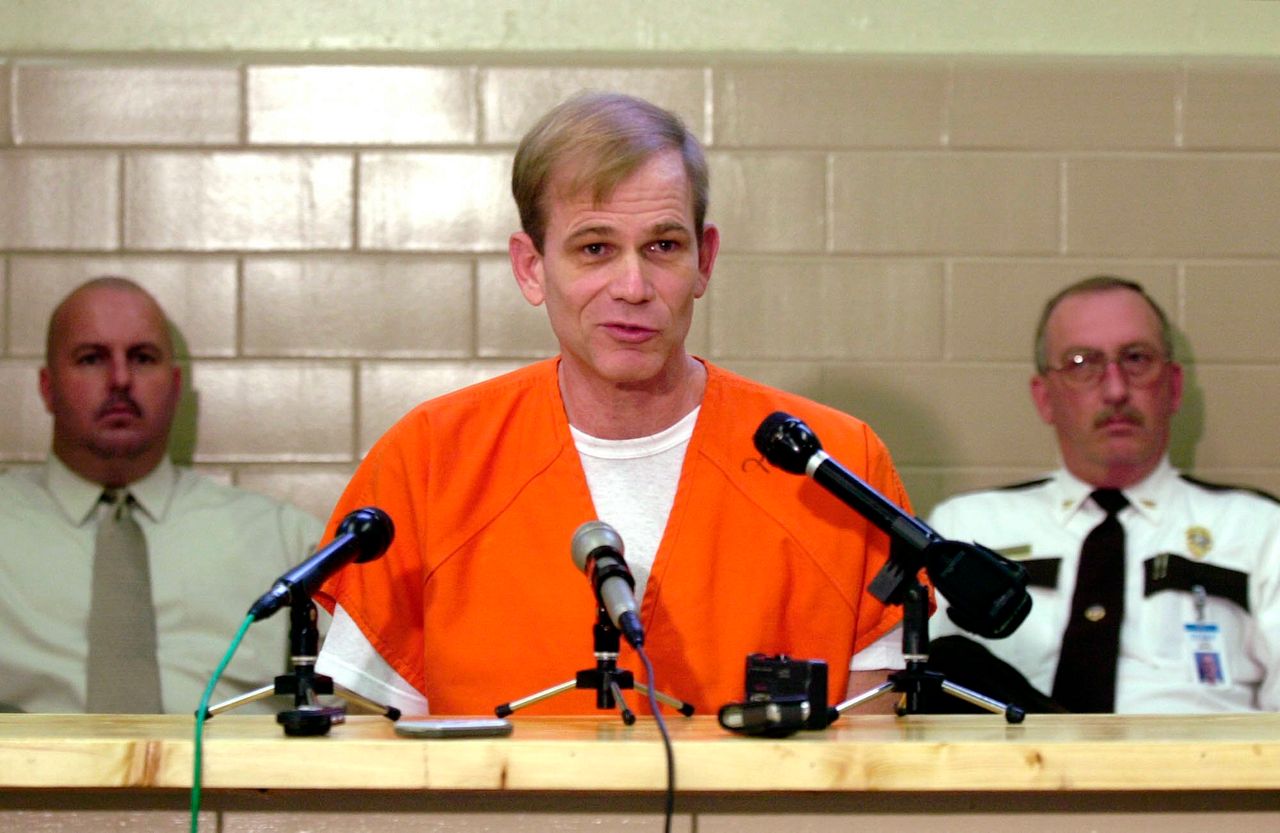 Paul Hill talks to the media on Sept. 2, 2003, at the state prison in Starke, Florida. Robert Dear, who acknowledged killing three people at a Colorado Planned Parenthood clinic in 2015, told police he admired Hill, a former minister who was executed in 2003 for the 1994 shootings of Dr. John Bayard Britton and James Herman Barrett.