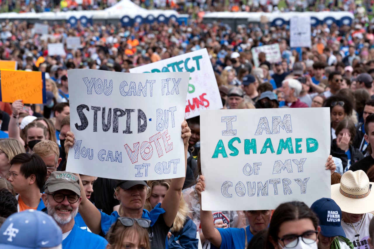 People participate in the second March for Our Lives rally in Washington, D.C.