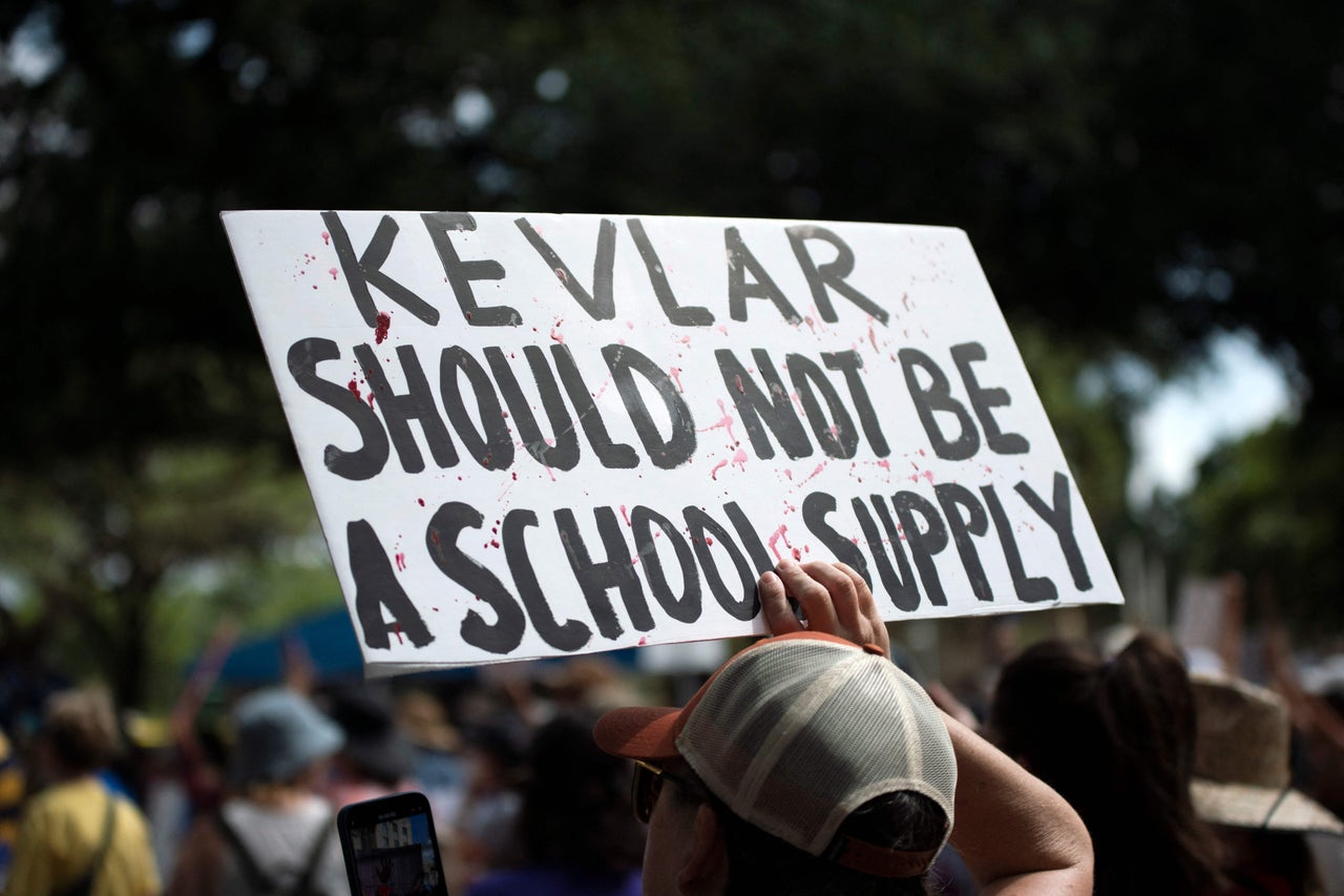 Demonstrators join the March for Our Lives rally in Houston.