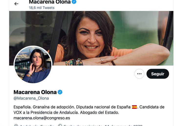 Cuenta de Twitter de Macarena Olona