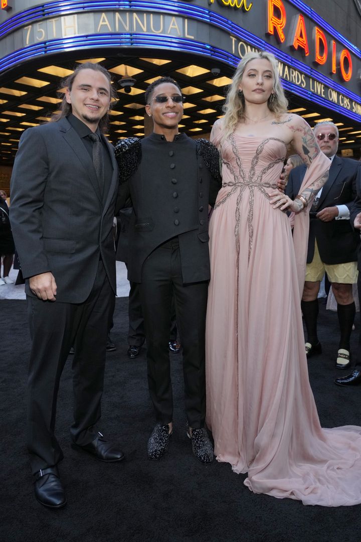 Prince Jackson, Myles Frost, and Paris Jackson attend the 75th Annual Tony Awards at Radio City Music Hall.