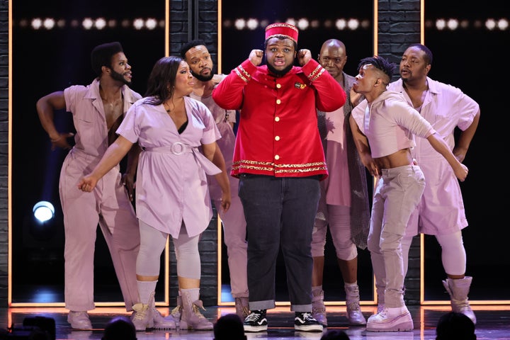 Jaquel Spivey performs a number from "A Strange Loop" onstage at the 75th Annual Tony Awards at Radio City Music Hall.