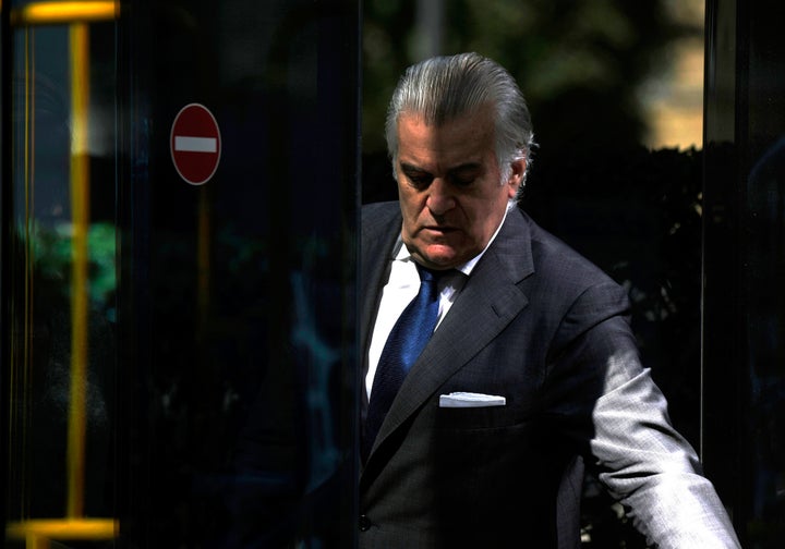 El extesorero del PP Luis Bárcenas, a la salida de la Audiencia Nacional.