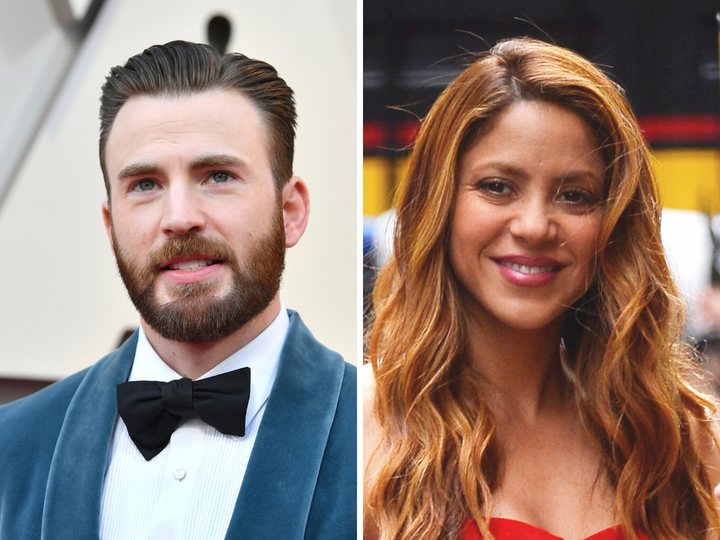 El actor Chris Evans y la cantante Shakira.