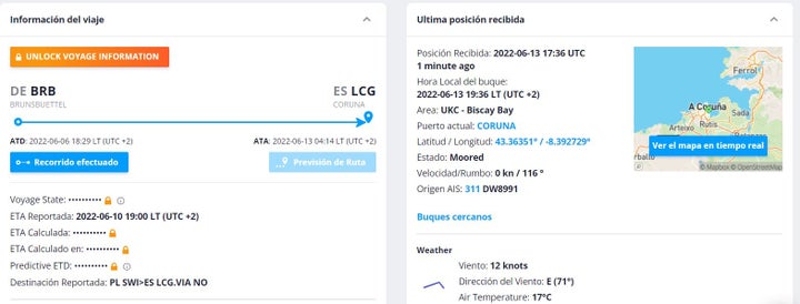 Información del viaje.