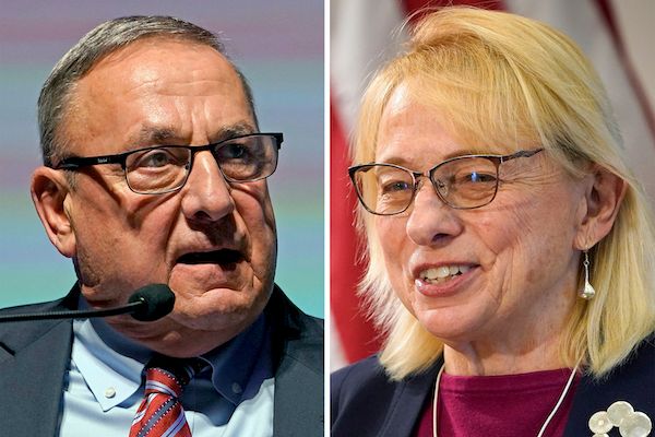 Republican candidate Paul LePage, left, and Democratic incumbent Janet Mills will eventually face off in November for Maine's governorship.