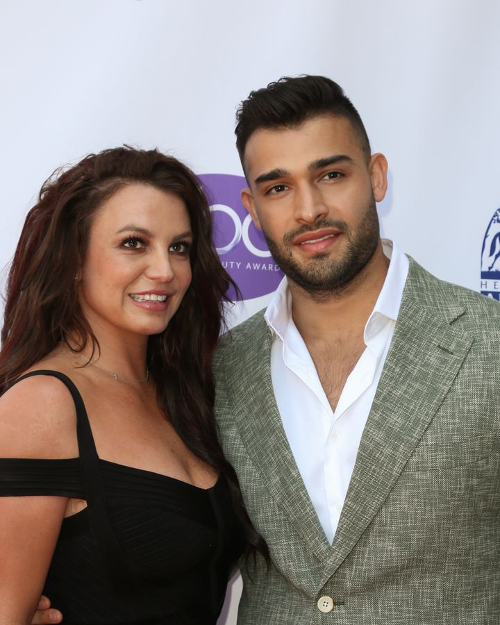 Britney and her new husband Sam Asghari pictured in 2019