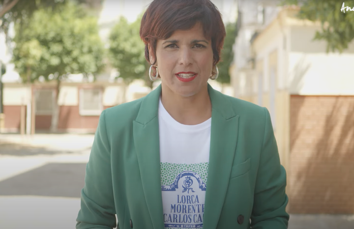 Teresa Rodríguez en el 'spot' de campaña de Adelante Andalucía.