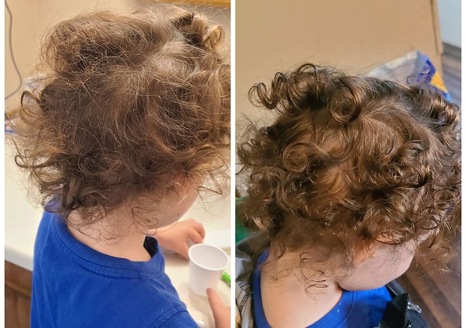 A leave-in conditioning spray for curly hair to help restore your little one's curls