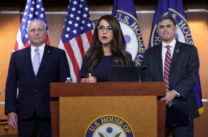 Rep. Lauren Boebert (R-Colo.) speaks at a House Second Amendment Caucus press conference at the U.S. Capitol on June 8.