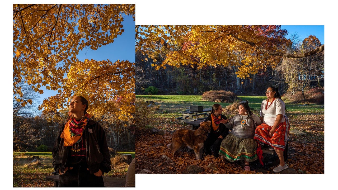 River, Trinity, and Lauryn relish their time in Harriman State Park. Also pictured is the author's dog, Oli (short for Olamani, the name of the "Red Paint Wolf Clan" of the Lenape). Dogs are one of the most sacred animals in Lenape culture because of the friendship, protection and medicine they have offered.