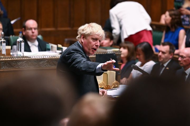 Boris Johnson during PMQs yesterday.