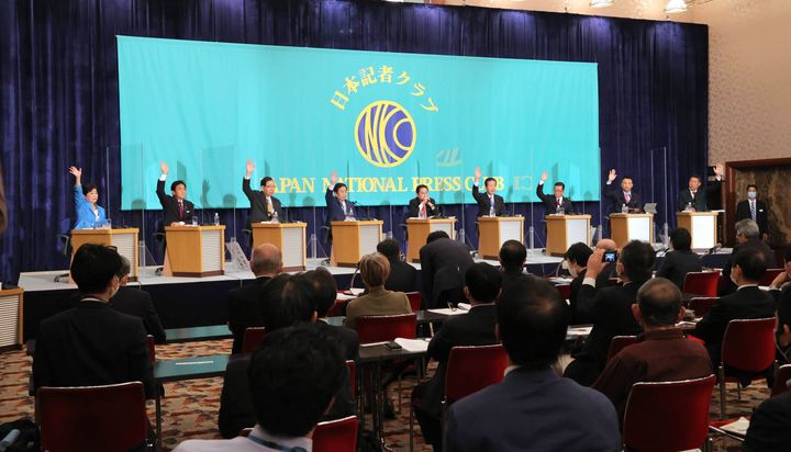 2021年の衆院選で行われた日本記者クラブ主催の党首討論会