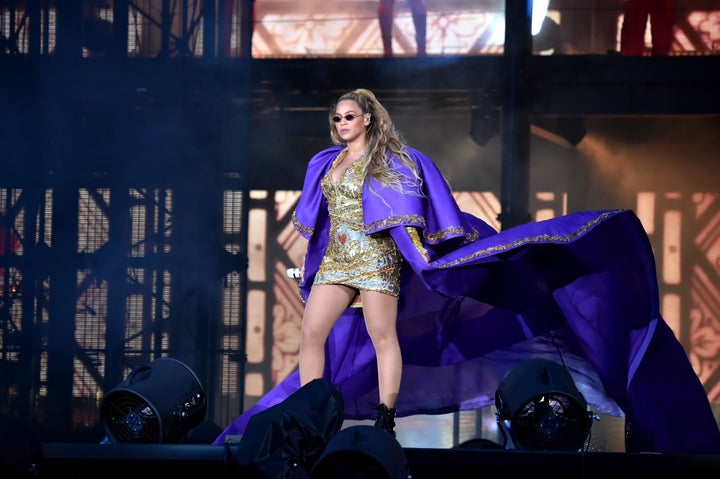 Beyoncé on stage during the On The Run II tour