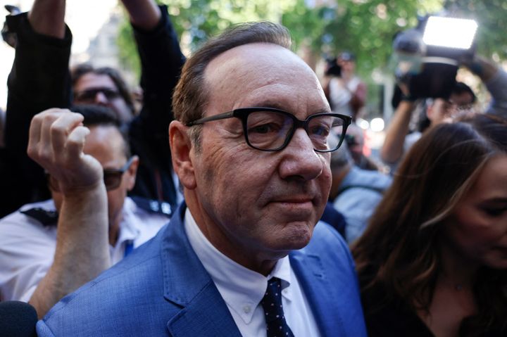 Kevin Spacey arriving in court on Thursday