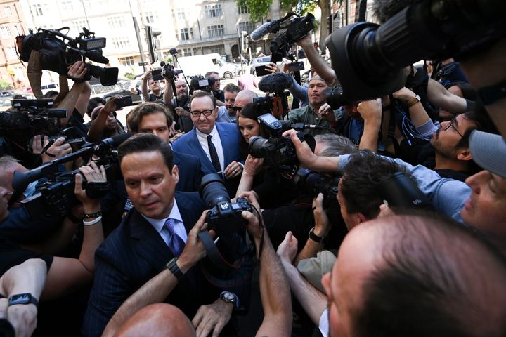 Spacey was mobbed by photographers as he made his way into court