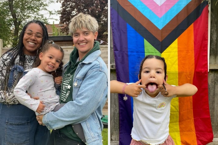 Caprice Fox with her wife, Holly and three-year-old daughter, Honey 