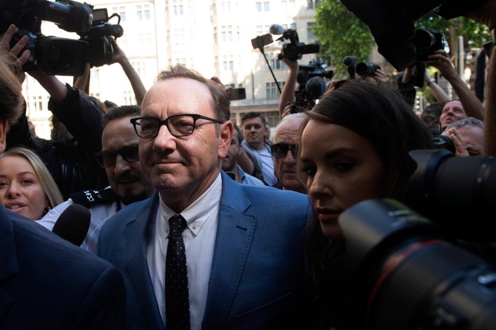 Kevin Spacey, a su llegada a la Corte de Magistrados de Westminster, en Londres.
