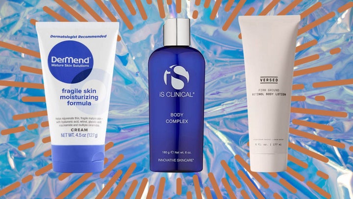 Treat the skin on your body as well as you treat the skin on your face with this <a href="https://www.amazon.com/DerMend-Specialized-Fragile-Moisturizing-Cream/dp/B072BCGHTW?tag=tessaflores-20&ascsubtag=62aa46fee4b0cf43c8520b45%2C-1%2C-1%2Cd%2C0%2C0%2Chp-fil-am%3D0%2C0%3A0%2C0%2C0%2C0" target="_blank" data-affiliate="true" role="link" data-amazon-link="true" rel="sponsored" class=" js-entry-link cet-external-link" data-vars-item-name="fragile skin cream" data-vars-item-type="text" data-vars-unit-name="62aa46fee4b0cf43c8520b45" data-vars-unit-type="buzz_body" data-vars-target-content-id="https://www.amazon.com/DerMend-Specialized-Fragile-Moisturizing-Cream/dp/B072BCGHTW?tag=tessaflores-20&ascsubtag=62aa46fee4b0cf43c8520b45%2C-1%2C-1%2Cd%2C0%2C0%2Chp-fil-am%3D0%2C0%3A0%2C0%2C0%2C0" data-vars-target-content-type="url" data-vars-type="web_external_link" data-vars-subunit-name="article_body" data-vars-subunit-type="component" data-vars-position-in-subunit="0">fragile skin cream</a> that helps combat crepey skin, this <a href="https://www.amazon.com/CLINICAL-Body-Complex-Oz/dp/B007GMT3IU?tag=tessaflores-20&ascsubtag=62aa46fee4b0cf43c8520b45%2C-1%2C-1%2Cd%2C0%2C0%2Chp-fil-am%3D0%2C0%3A0%2C0%2C0%2C0" target="_blank" data-affiliate="true" role="link" data-amazon-link="true" rel="sponsored" class=" js-entry-link cet-external-link" data-vars-item-name="calming complex" data-vars-item-type="text" data-vars-unit-name="62aa46fee4b0cf43c8520b45" data-vars-unit-type="buzz_body" data-vars-target-content-id="https://www.amazon.com/CLINICAL-Body-Complex-Oz/dp/B007GMT3IU?tag=tessaflores-20&ascsubtag=62aa46fee4b0cf43c8520b45%2C-1%2C-1%2Cd%2C0%2C0%2Chp-fil-am%3D0%2C0%3A0%2C0%2C0%2C0" data-vars-target-content-type="url" data-vars-type="web_external_link" data-vars-subunit-name="article_body" data-vars-subunit-type="component" data-vars-position-in-subunit="1">calming complex</a> that can protect skin from damage and a <a href="https://goto.target.com/c/2706071/81938/2092?subId1=antiagingbodyproduct-TessaFlores-062022-62aa46fee4b0cf43c8520b45&u=https%3A%2F%2Fwww.target.com%2Fp%2Fversed-firm-ground-retinol-body-lotion-6-fl-oz%2F-%2FA-83670766%3Fref%3Dtgt_adv_XS000000%26AFID%3Dgoogle_pla_df%26fndsrc%3Dtgtao%26DFA%3D71700000012735304%26CPNG%3DPLA_Beauty%252BPersonal%2BCare%252BShopping_Local%257CBeauty_Ecomm_Beauty%26adgroup%3DSC_Health%252BBeauty%26LID%3D700000001170770pgs%26LNM%3DPRODUCT_GROUP%26network%3Dg%26device%3Dc%26location%3D9030971%26targetid%3Dpla-895745642360%26ds_rl%3D1246978%26ds_rl%3D1248099%26gclid%3DCjwKCAjwqauVBhBGEiwAXOepkYRzZs-MAcTlQBYjbDS9lVSFRmuWWRYtoKaChlxF1V7FQpELnup7HBoCwHEQAvD_BwE%26gclsrc%3Daw.ds" target="_blank" data-affiliate="true" role="link" rel="sponsored" class=" js-entry-link cet-external-link" data-vars-item-name="firming moisturizer " data-vars-item-type="text" data-vars-unit-name="62aa46fee4b0cf43c8520b45" data-vars-unit-type="buzz_body" data-vars-target-content-id="https://goto.target.com/c/2706071/81938/2092?subId1=antiagingbodyproduct-TessaFlores-062022-62aa46fee4b0cf43c8520b45&u=https%3A%2F%2Fwww.target.com%2Fp%2Fversed-firm-ground-retinol-body-lotion-6-fl-oz%2F-%2FA-83670766%3Fref%3Dtgt_adv_XS000000%26AFID%3Dgoogle_pla_df%26fndsrc%3Dtgtao%26DFA%3D71700000012735304%26CPNG%3DPLA_Beauty%252BPersonal%2BCare%252BShopping_Local%257CBeauty_Ecomm_Beauty%26adgroup%3DSC_Health%252BBeauty%26LID%3D700000001170770pgs%26LNM%3DPRODUCT_GROUP%26network%3Dg%26device%3Dc%26location%3D9030971%26targetid%3Dpla-895745642360%26ds_rl%3D1246978%26ds_rl%3D1248099%26gclid%3DCjwKCAjwqauVBhBGEiwAXOepkYRzZs-MAcTlQBYjbDS9lVSFRmuWWRYtoKaChlxF1V7FQpELnup7HBoCwHEQAvD_BwE%26gclsrc%3Daw.ds" data-vars-target-content-type="url" data-vars-type="web_external_link" data-vars-subunit-name="article_body" data-vars-subunit-type="component" data-vars-position-in-subunit="2">firming moisturizer </a>with retinol.