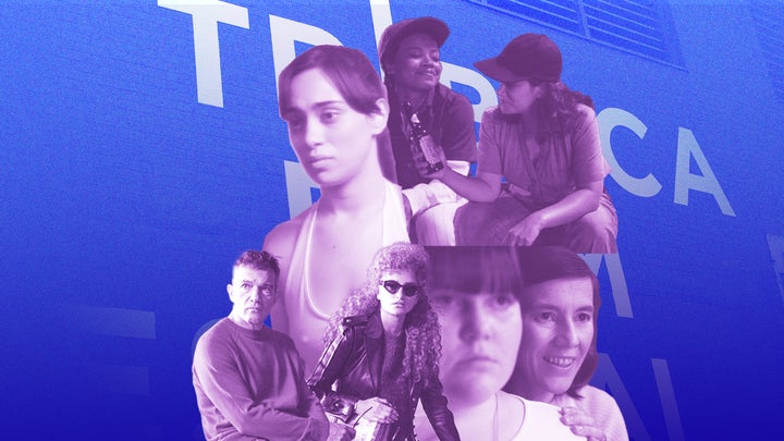 Clockwise from left: Penélope Cruz and Antonio Banderas in "Official Competition," Natalia Solián in "Huesera," Chanté Adams and Abbi Jacobson in "A League of Their Own" and Nina Katlein and Pia Hierzegger in "Family Dinner."