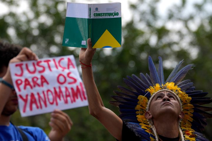 Brazilian Indigenous tribes have staged mass protests against Bolsonaro's government and proposals to further open lands to miners, loggers and fishers. They have alleged that he is waging a genocidal campaign against them and accused him of crimes against humanity.