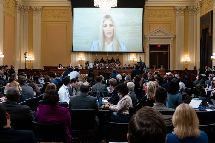A video of Ivanka Trump's deposition is screened by the House select committee Thursday.